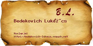 Bedekovich Lukács névjegykártya